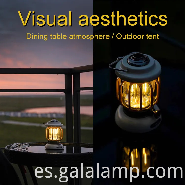 Linterna LED de inspiración vintage para acampar y seguridad al aire libre